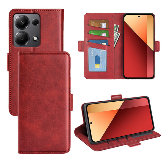 Xiaomi Redmi Note 13 Pro 4G Hoesje - MobyDefend Luxe Wallet Book Case (Sluiting Zijkant) - Rood