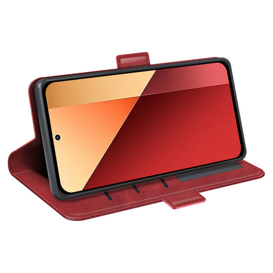 Xiaomi Redmi Note 13 Pro 4G Hoesje - MobyDefend Luxe Wallet Book Case (Sluiting Zijkant) - Rood