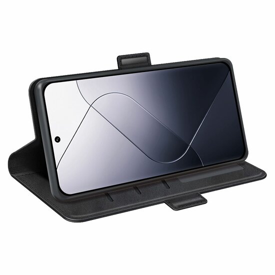 Xiaomi 14 Hoesje - MobyDefend Luxe Wallet Book Case (Sluiting Zijkant) - Zwart