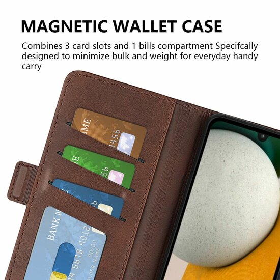Samsung Galaxy A15 Hoesje, MobyDefend Luxe Wallet Book Case (Sluiting Zijkant), Blauw