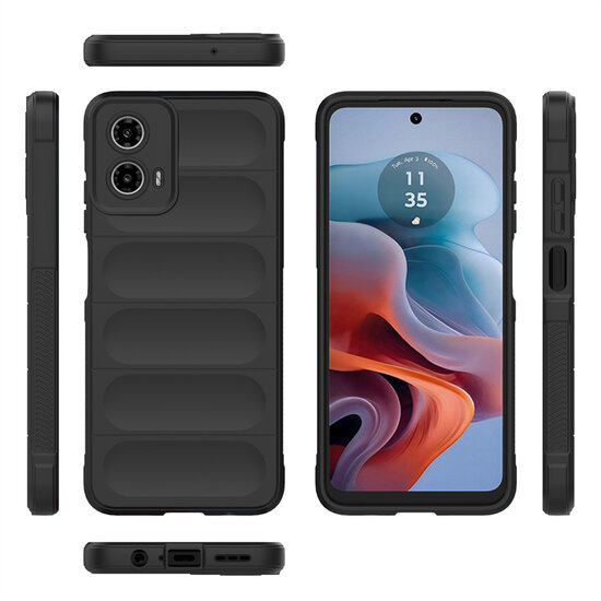 Motorola Moto G34 Hoesje - MobyDefend TPU Gripcase - Zwart