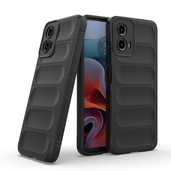 Motorola Moto G34 Hoesje - MobyDefend TPU Gripcase - Zwart