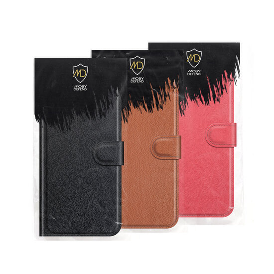 Motorola Moto G34 Hoesje, MobyDefend Kunstleren Wallet Book Case (Sluiting Voorkant), Zwart