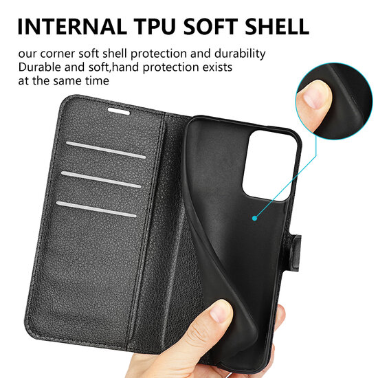 Motorola Moto G34 Hoesje - MobyDefend Kunstleren Wallet Book Case (Sluiting Voorkant) - Bruin