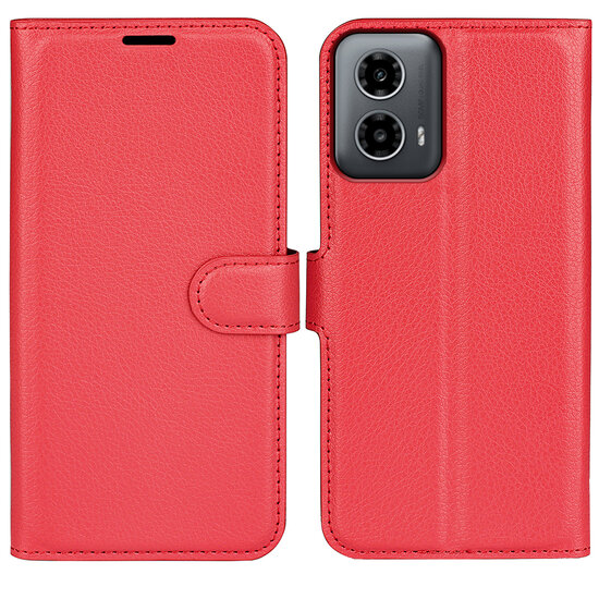 Motorola Moto G34 Hoesje - MobyDefend Kunstleren Wallet Book Case (Sluiting Voorkant) - Rood