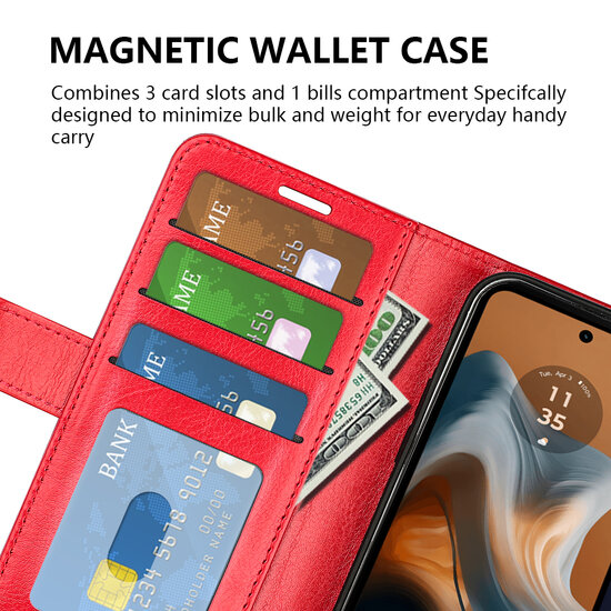Motorola Moto G34 Hoesje - MobyDefend Wallet Book Case (Sluiting Achterkant) - Zwart
