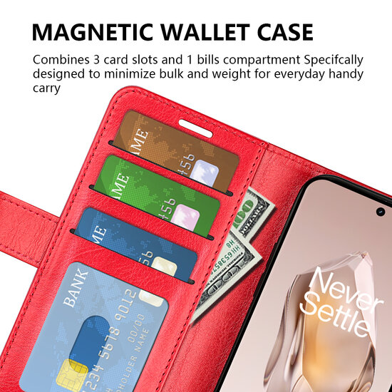 OnePlus 12R Hoesje - MobyDefend Wallet Book Case (Sluiting Achterkant) - Bruin