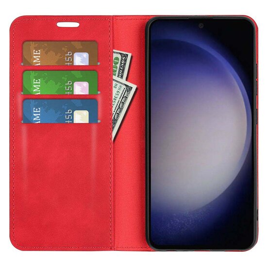 Samsung Galaxy S24 Hoesje - Luxe Wallet Bookcase (Magnetische Sluiting) - Rood