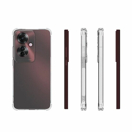 Oppo Reno 11F Hoesje - MobyDefend Transparante Shockproof TPU Backcover - Verstevigde Hoeken - Volledig Doorzichtig