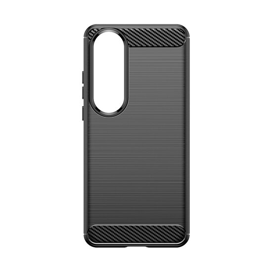 OnePlus Nord CE 4 Hoesje - MobyDefend TPU Backcover - Geborstelde Metaal &amp; Carbon-Look - Zwart