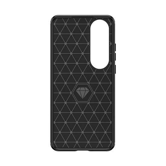 OnePlus Nord CE 4 Hoesje - MobyDefend TPU Backcover - Geborstelde Metaal &amp; Carbon-Look - Zwart
