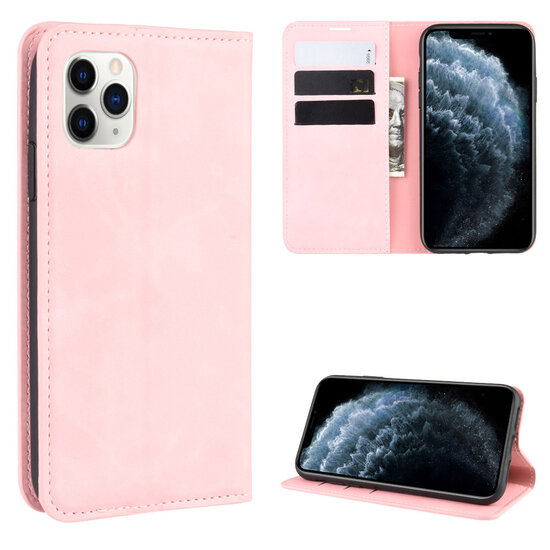 iPhone 11 Pro Hoesje - Luxe Wallet Bookcase (Magnetische Sluiting) - Roze