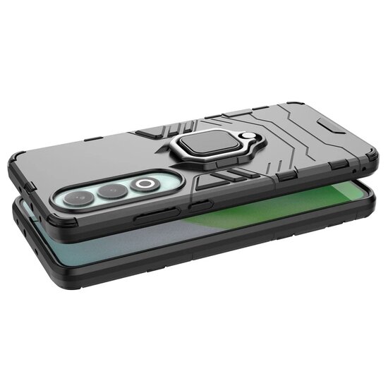 OnePlus Nord CE 4 Hoesje - MobyDefend Dubbelgelaagde Pantsercase Met Standaard - Zwart