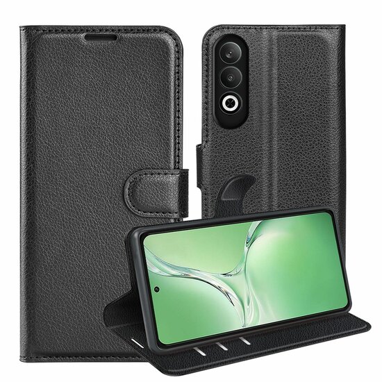 OnePlus Nord CE 4 Hoesje - MobyDefend Kunstleren Wallet Book Case (Sluiting Voorkant) - Zwart