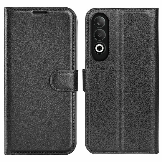 OnePlus Nord CE 4 Hoesje - MobyDefend Kunstleren Wallet Book Case (Sluiting Voorkant) - Zwart
