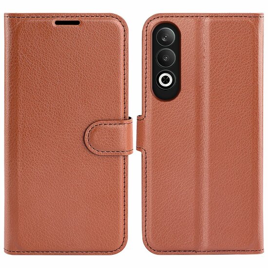 OnePlus Nord CE 4 Hoesje - MobyDefend Kunstleren Wallet Book Case (Sluiting Voorkant) - Bruin