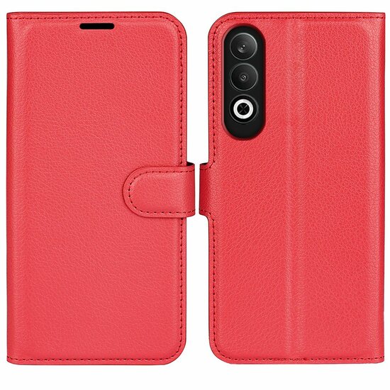OnePlus Nord CE 4 Hoesje - MobyDefend Kunstleren Wallet Book Case (Sluiting Voorkant) - Rood