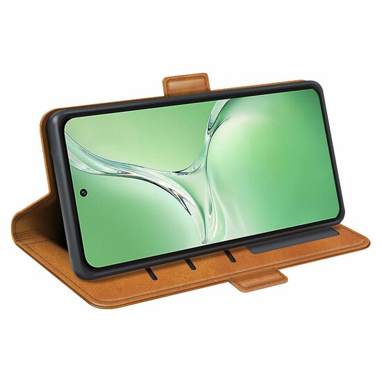 OnePlus Nord CE 4 Hoesje - MobyDefend Luxe Wallet Book Case (Sluiting Zijkant) - Lichtbruin