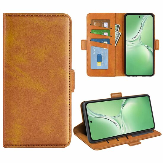 OnePlus Nord CE 4 Hoesje - MobyDefend Luxe Wallet Book Case (Sluiting Zijkant) - Lichtbruin