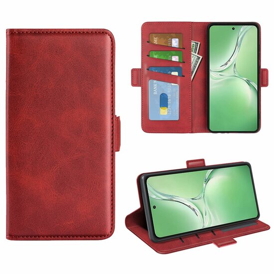 OnePlus Nord CE 4 Hoesje - MobyDefend Luxe Wallet Book Case (Sluiting Zijkant) - Rood