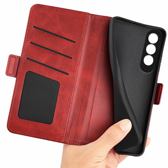 OnePlus Nord CE 4 Hoesje - MobyDefend Luxe Wallet Book Case (Sluiting Zijkant) - Rood
