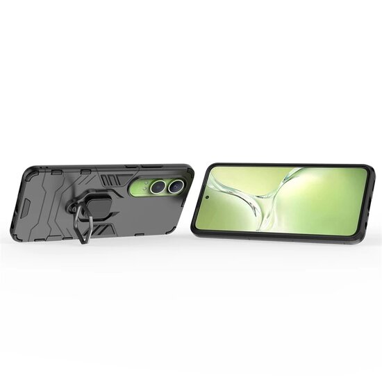 OnePlus Nord CE 4 Lite Hoesje - MobyDefend Dubbelgelaagde Pantsercase Met Standaard - Zwart