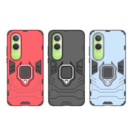 OnePlus Nord CE 4 Lite Hoesje - MobyDefend Dubbelgelaagde Pantsercase Met Standaard - Zwart