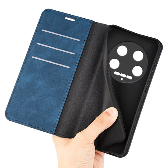 Xiaomi 14 Ultra Hoesje - Luxe Wallet Bookcase (Magnetische Sluiting) - Blauw