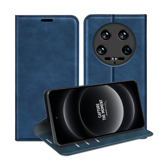 Xiaomi 14 Ultra Hoesje - Luxe Wallet Bookcase (Magnetische Sluiting) - Blauw