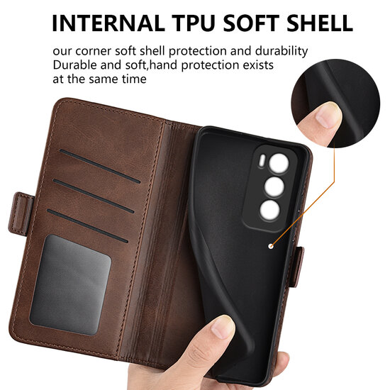 Oppo Reno12 Hoesje - MobyDefend Luxe Wallet Book Case (Sluiting Zijkant) - Zwart