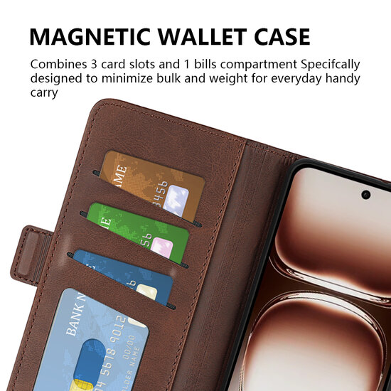Oppo Reno12 Hoesje - MobyDefend Luxe Wallet Book Case (Sluiting Zijkant) - Zwart