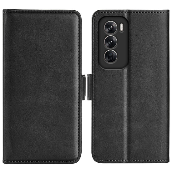 Oppo Reno12 Hoesje - MobyDefend Luxe Wallet Book Case (Sluiting Zijkant) - Zwart