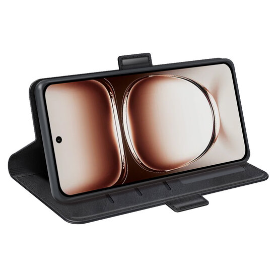 Oppo Reno12 Hoesje - MobyDefend Luxe Wallet Book Case (Sluiting Zijkant) - Zwart