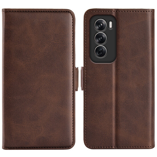 Oppo Reno12 Hoesje - MobyDefend Luxe Wallet Book Case (Sluiting Zijkant) - Bruin