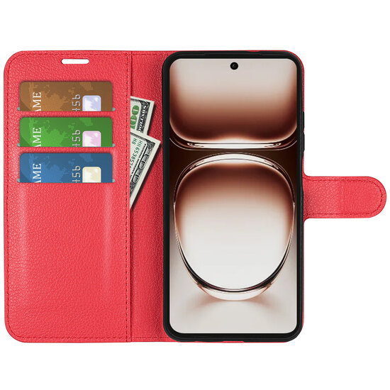 Oppo Reno12 Hoesje - MobyDefend Kunstleren Wallet Book Case (Sluiting Voorkant) - Rood