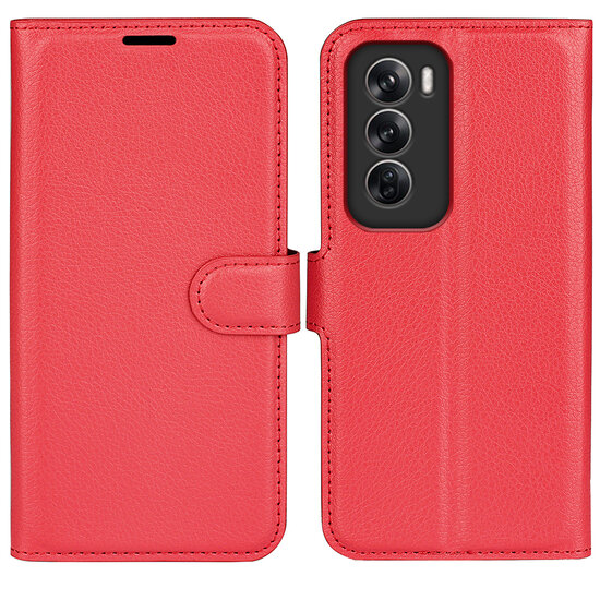 Oppo Reno12 Hoesje - MobyDefend Kunstleren Wallet Book Case (Sluiting Voorkant) - Rood