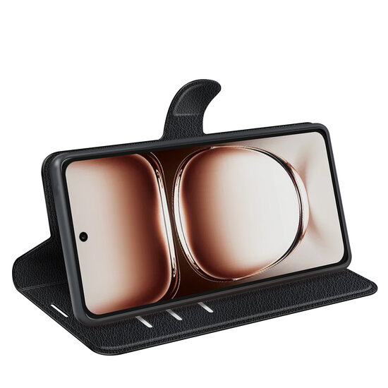 Oppo Reno12 Hoesje - MobyDefend Kunstleren Wallet Book Case (Sluiting Voorkant) - Zwart