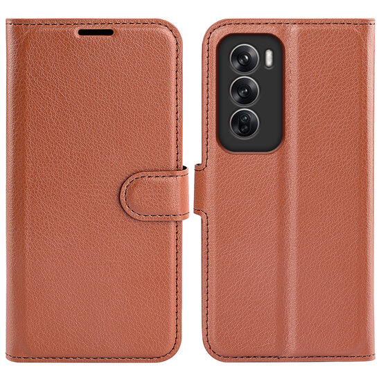 Oppo Reno12 Hoesje - MobyDefend Kunstleren Wallet Book Case (Sluiting Voorkant) - Bruin