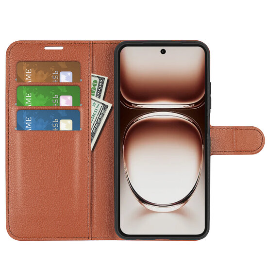 Oppo Reno12 Hoesje - MobyDefend Kunstleren Wallet Book Case (Sluiting Voorkant) - Bruin
