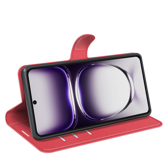 Oppo Reno12 Pro Hoesje - MobyDefend Kunstleren Wallet Book Case (Sluiting Voorkant) - Rood