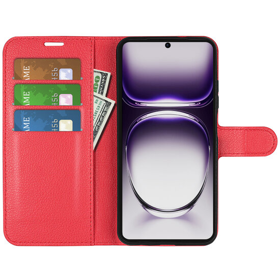 Oppo Reno12 Pro Hoesje - MobyDefend Kunstleren Wallet Book Case (Sluiting Voorkant) - Rood