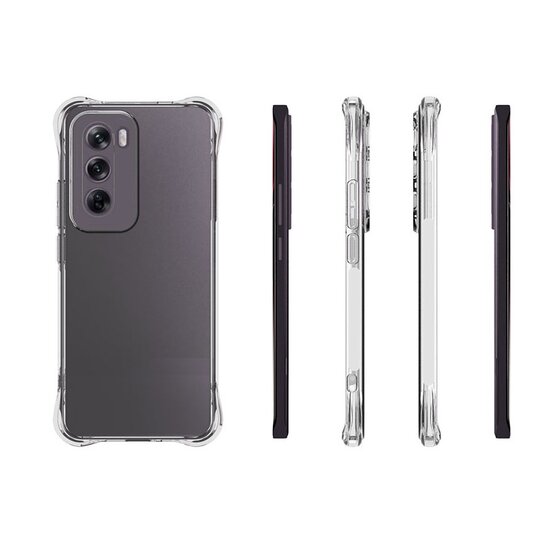 Oppo Reno12 Hoesje - MobyDefend Transparante Shockproof TPU Backcover - Verstevigde Hoeken - Volledig Doorzichtig