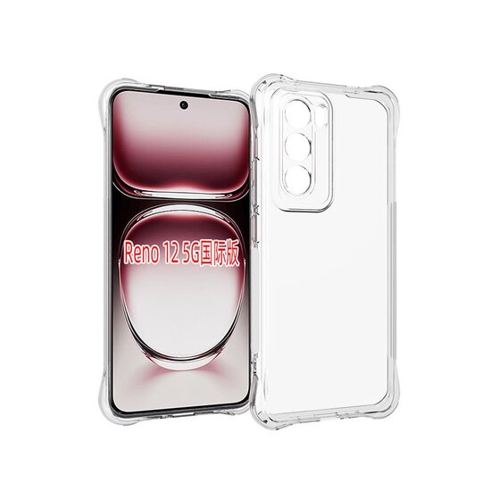 Oppo Reno12 Hoesje - MobyDefend Transparante Shockproof TPU Backcover - Verstevigde Hoeken - Volledig Doorzichtig