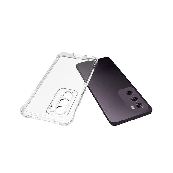 Oppo Reno12 Hoesje - MobyDefend Transparante Shockproof TPU Backcover - Verstevigde Hoeken - Volledig Doorzichtig