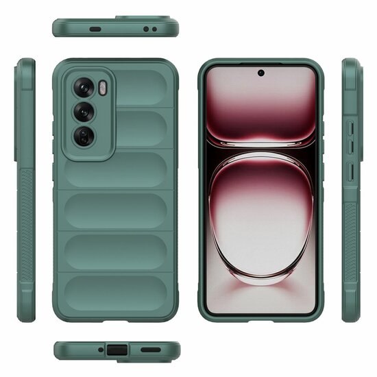 Oppo Reno12 Pro Hoesje - MobyDefend TPU Gripcase - Groen