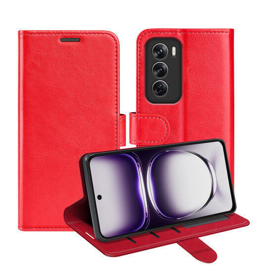 Oppo Reno12 Pro Hoesje - MobyDefend Wallet Book Case (Sluiting Achterkant) - Rood