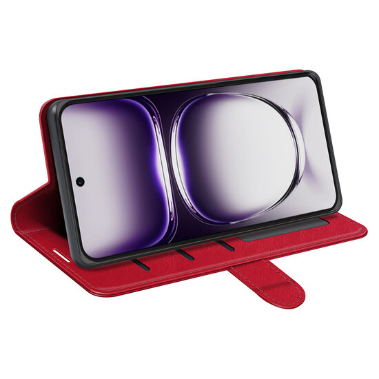 Oppo Reno12 Pro Hoesje - MobyDefend Wallet Book Case (Sluiting Achterkant) - Rood