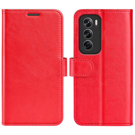 Oppo Reno12 Pro Hoesje - MobyDefend Wallet Book Case (Sluiting Achterkant) - Rood