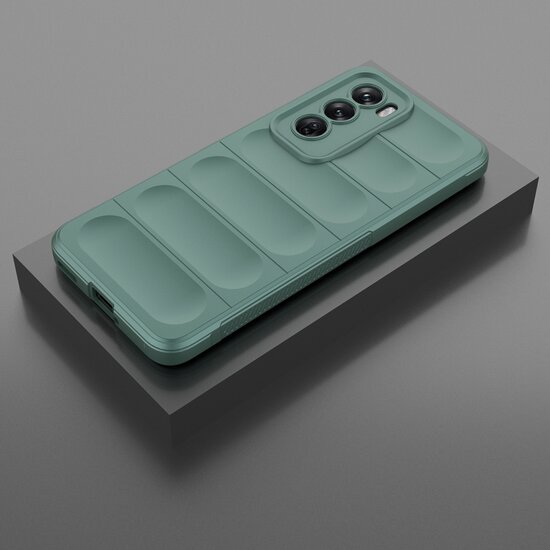 Oppo Reno12 Hoesje - MobyDefend TPU Gripcase - Groen