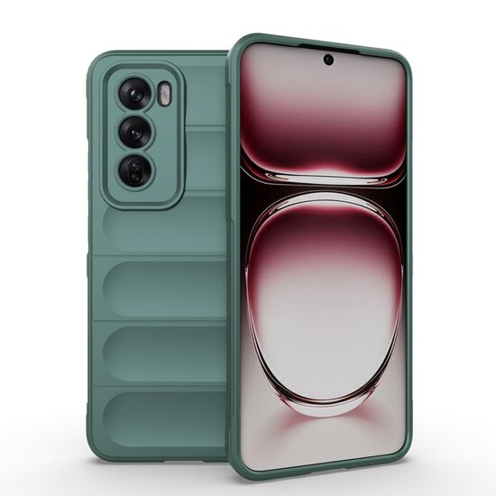 Oppo Reno12 Hoesje - MobyDefend TPU Gripcase - Groen